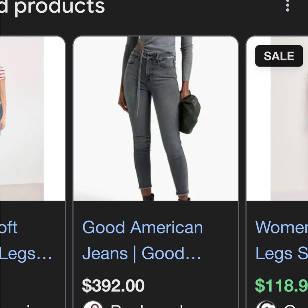 NWT Good American Good Curve Skinny Crop Charcoal Jeans - Picture 8 of 8